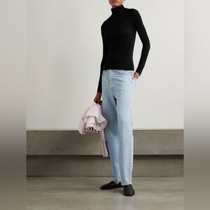 Agolde Pascale Stretch Lyocell Black Turtleneck Large